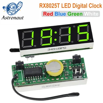 3 В 1 Светодиодный RX8025T Цифровые Часы Модуль Температуры Напряжения DIY Время/Термометр/Вольтметр Постоянного тока 5-30 В для Arduino