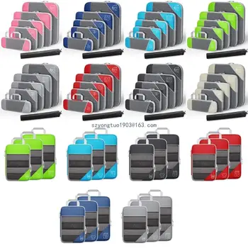 Разноцветный визуальный набор для хранения дорожных сумок для багажа