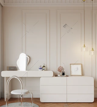 Французский туалетный столик и шкафы встроенная спальня современный минималистичный шкаф для хранения French cream wind