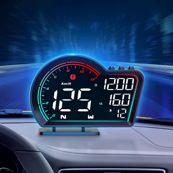 Автомобильный Цифровой GPS Speedo HD Автомобильный GPS MPH Детектор Охранной Сигнализации Цифровой Измеритель Скорости Пробега Светодиодный Дисплей Автомобильный Цифровой HUD с Часами
