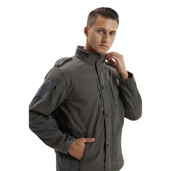 Мужские уличные камуфляжные водонепроницаемые куртки, Тактические военные флисовые пальто с мягкой оболочкой, Ветровка, Армейская одежда для охоты с капюшоном
