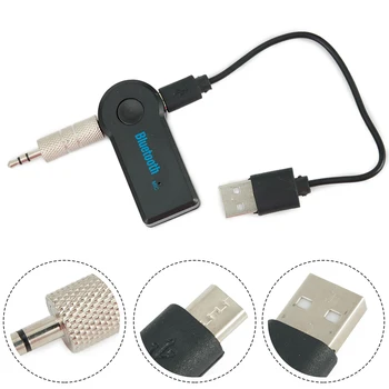 1 Комплект Беспроводного Автомобильного адаптера BT-приемника 3,5 мм Аудио Стерео Музыка Громкой связи Заряжается Через USB-кабель Bluetooth-совместимый V3.0 + EDR