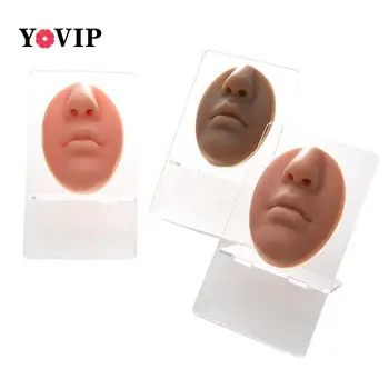 3D силиконовая модель лица с кронштейном, имитирующая практику прокола татуировки, отображение частей тела человеческого носа, рта, украшений для пирсинга носа