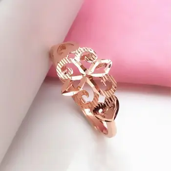 фиолетовое золото 585 пробы 14K розовое золото блестящие цветочные кольца для женщин с живым ртом новый полый дизайн вечерние свадебные женские роскошные ювелирные изделия