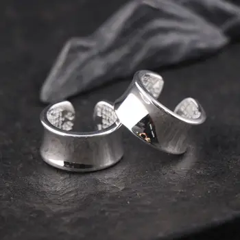 Кольцо из чистого глянцевого серебра S999 с широко открытым сердцем, утолщенное тяжелое кольцо