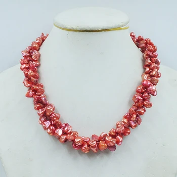 ожерелье из 3 нитей 6 мм натурального культивированного жемчуга в стиле барокко, регенерированного жемчугом AAA. Классический подарок на день рождения для женщин 19 дюймов