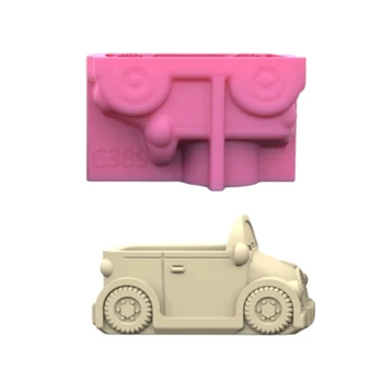Гипсовые силиконовые формы для изготовления 3D маленького автомобиля для изготовления цветочного горшка для суккулентов